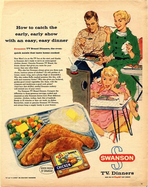 Dying for Chocolate: NATIONAL TV DINNER DAY: History & Retro Ads