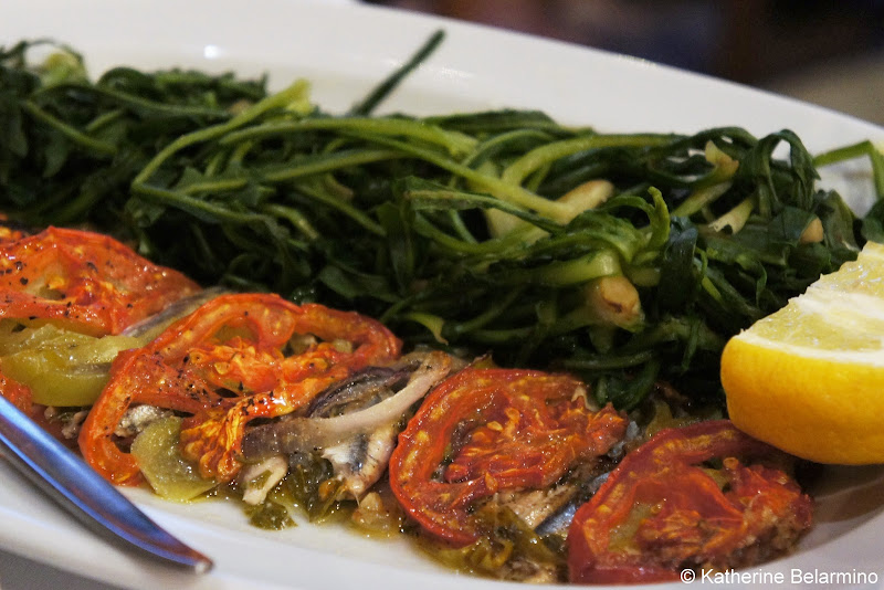 Anchovies and Stamnagathi Chrisostomos Places to Eat in Chania Crete