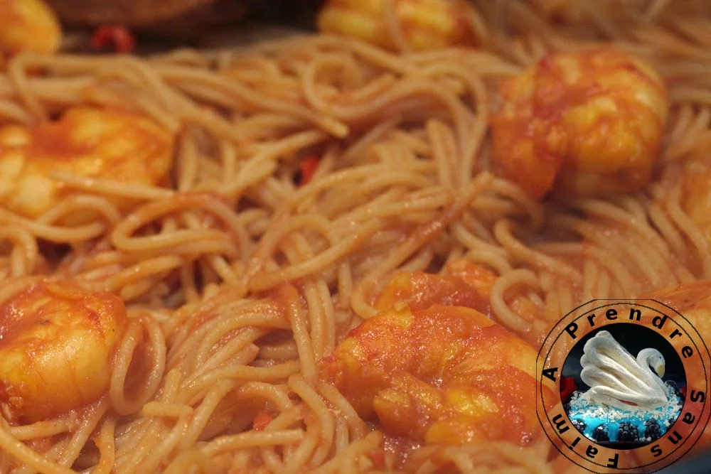 Spaghettis aux crevettes à l'italienne (pas à pas en photos)