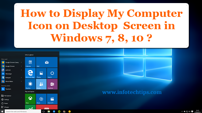 Enable My Computer Icon in Windows 7, 8, 10