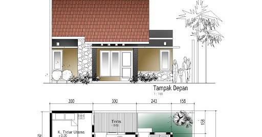4 Gambar Denah Rumah Type 56 Tampak Minimalis Rumahminimalispro Com