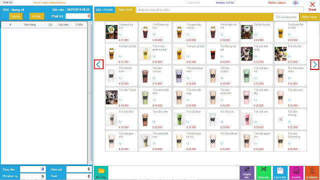 Hướng dẫn nghiệp vụ bán hàng cơ bản phần mềm quản lí quán trà sữa Dân Trí Soft phiên bản Online