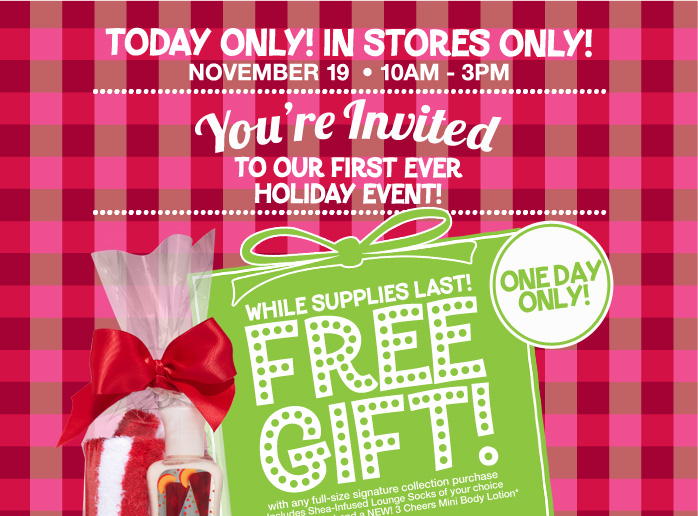 Bath & Body Works Free Gift InStore Today Only + B3G3 Sale + 10 off