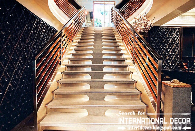 original stairs design 2015 and staircase for modern interior, stainles steel stairs