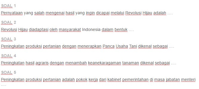 Contoh Soal Revolusi Hijau di Indonesia dan Dampaknya  Jegeristik