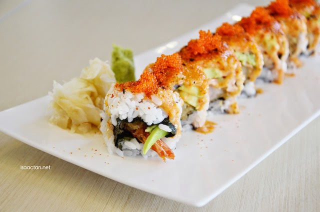Custom made sushi roll - Breaded Tiger Prawn, Marinated Lobster Sushi Roll
