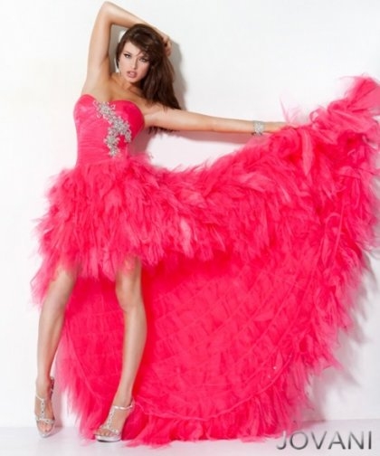 pinterest a day: High-Low Feather Prom Dress Refashion