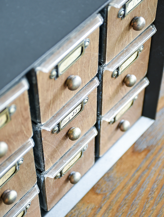 How To Make A Faux Card Catalog From A Hardware Organizer Little