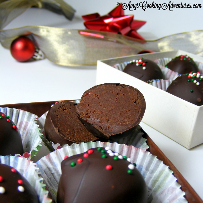 Chocolate Candy Cane Truffles {12 Weeks of Christmas Treats}