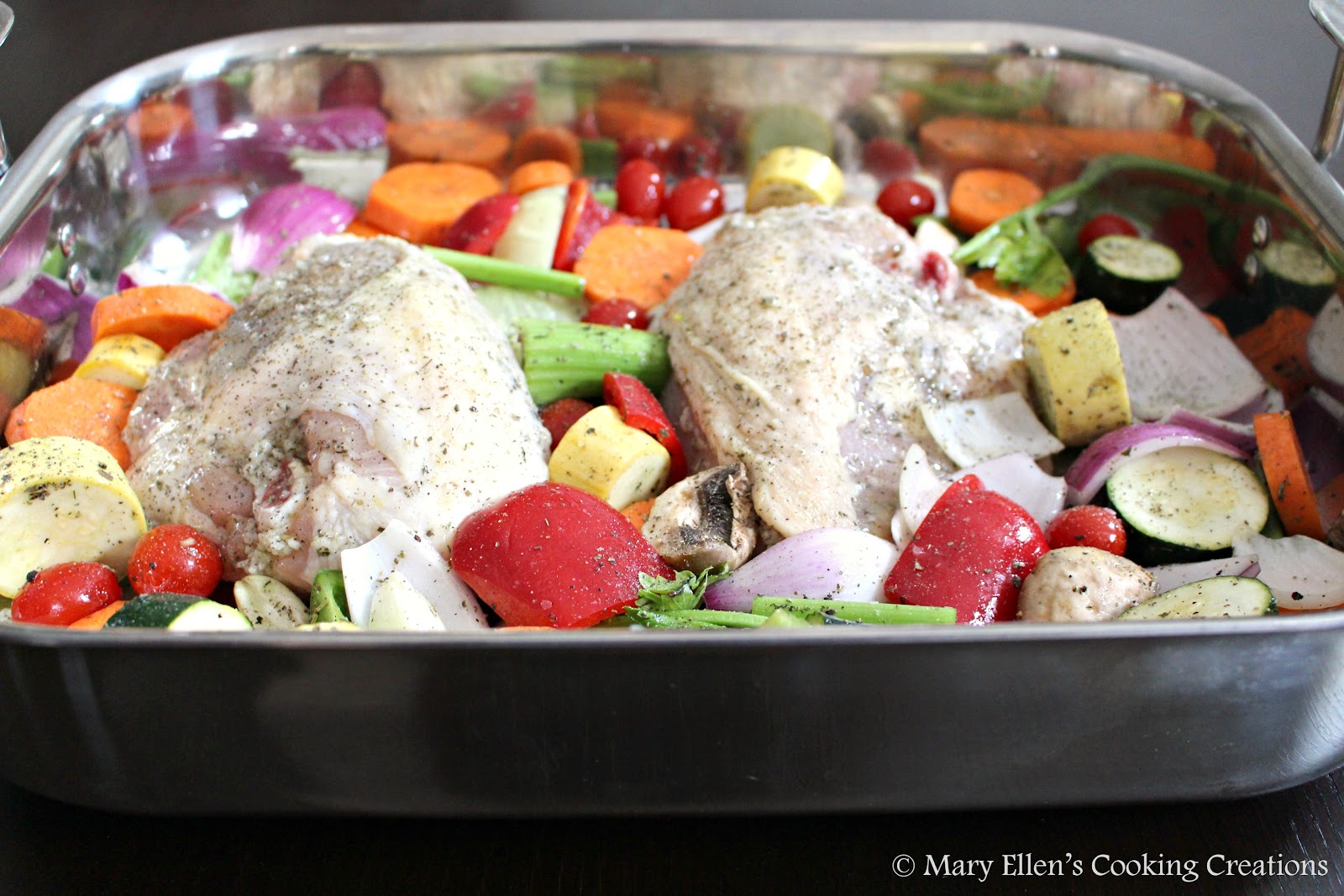 Mary Ellen's Cooking Creations Garlic Herb Roast Chicken with Vegetables
