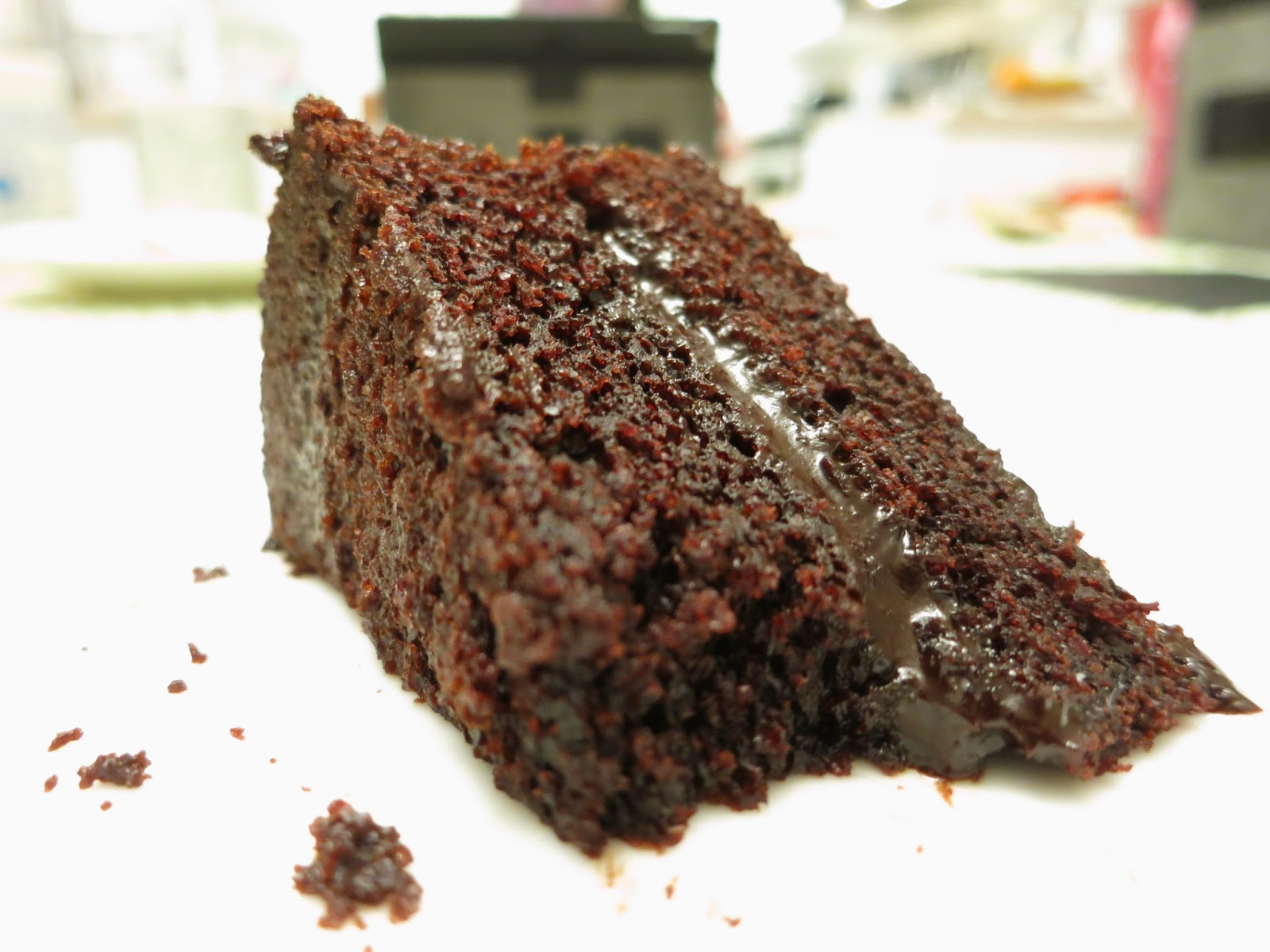pieces of m Trader Joe's Dark Chocolate Ganache Cake! [FOOD]