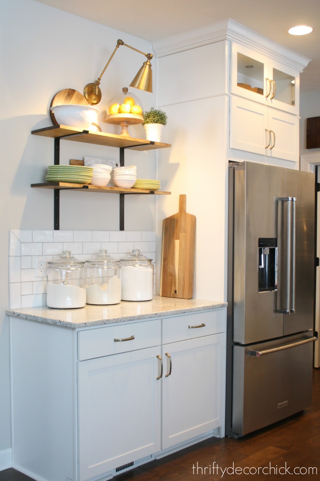 kitchen cabinet lighting brackets hanging shelves in the kitchen from thrifty decor kitchen cabinet lighting brackets hanging shelves in the kitchen from thrifty decor