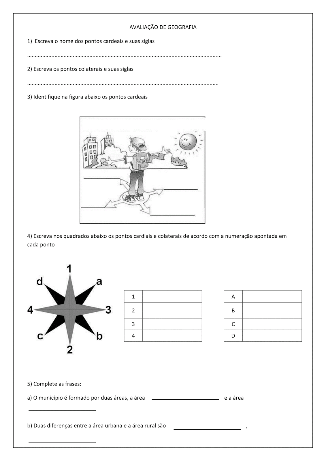 Atividades Sobre Pontos Cardeais E Colaterais 4 Ano MODISEDU