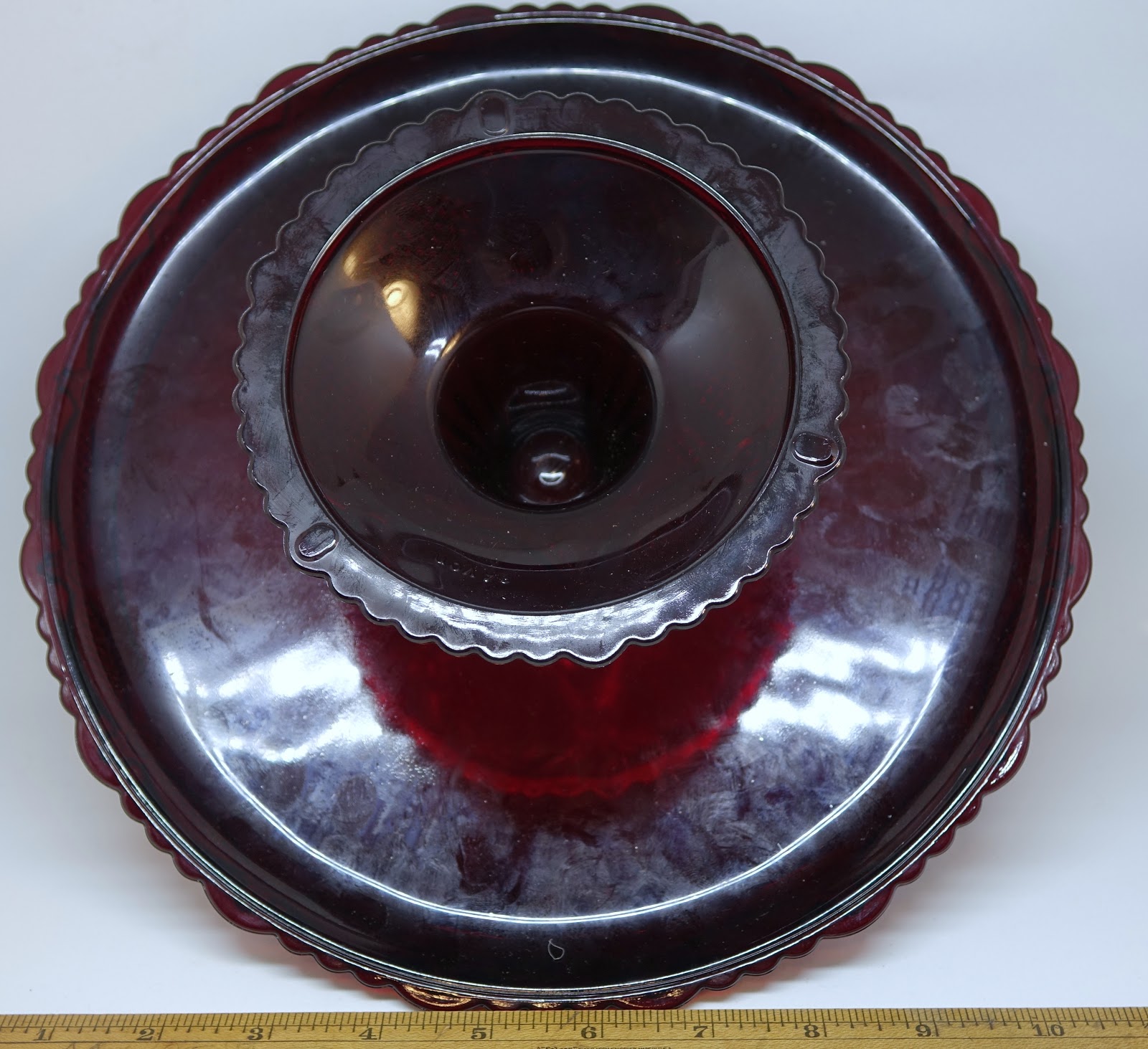 Avon Red Cake Plate Avon Red Cake Plate