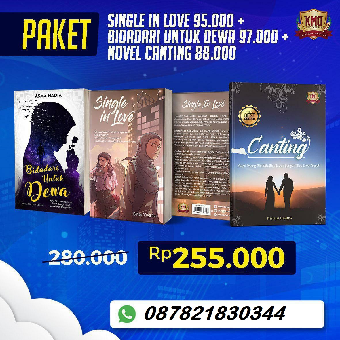 Paket Novel Canting, Bidadari Untuk Dewa dan Single In