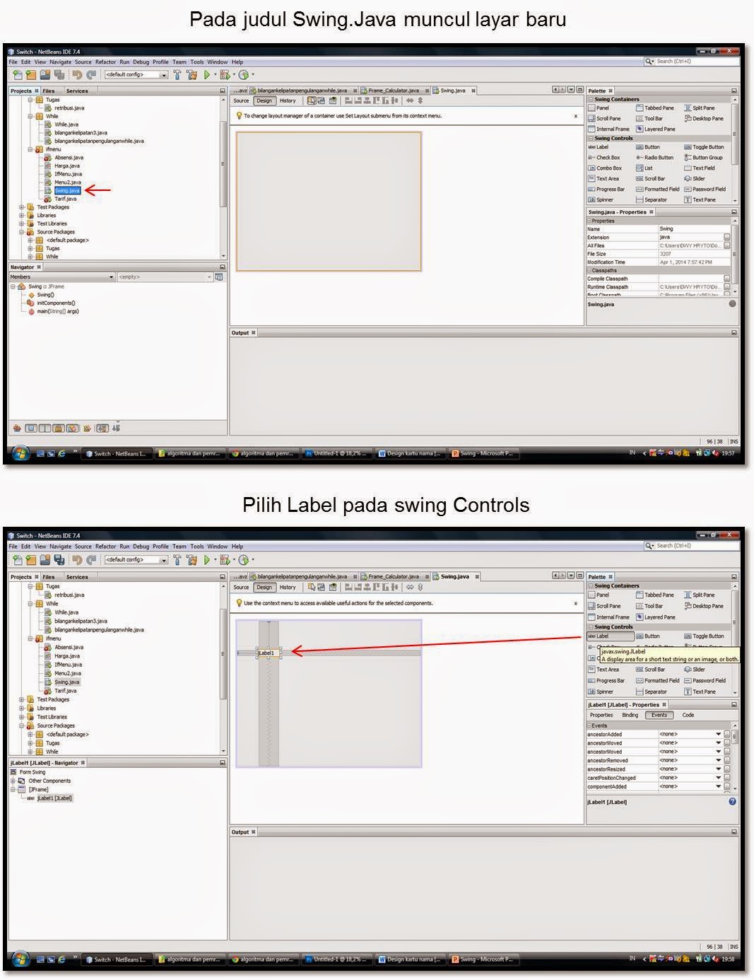 CARA PEMBUATAN APLIKASI SEDERHANA MENGGUNAKAN JAVA NETBEAN (SWING GUI