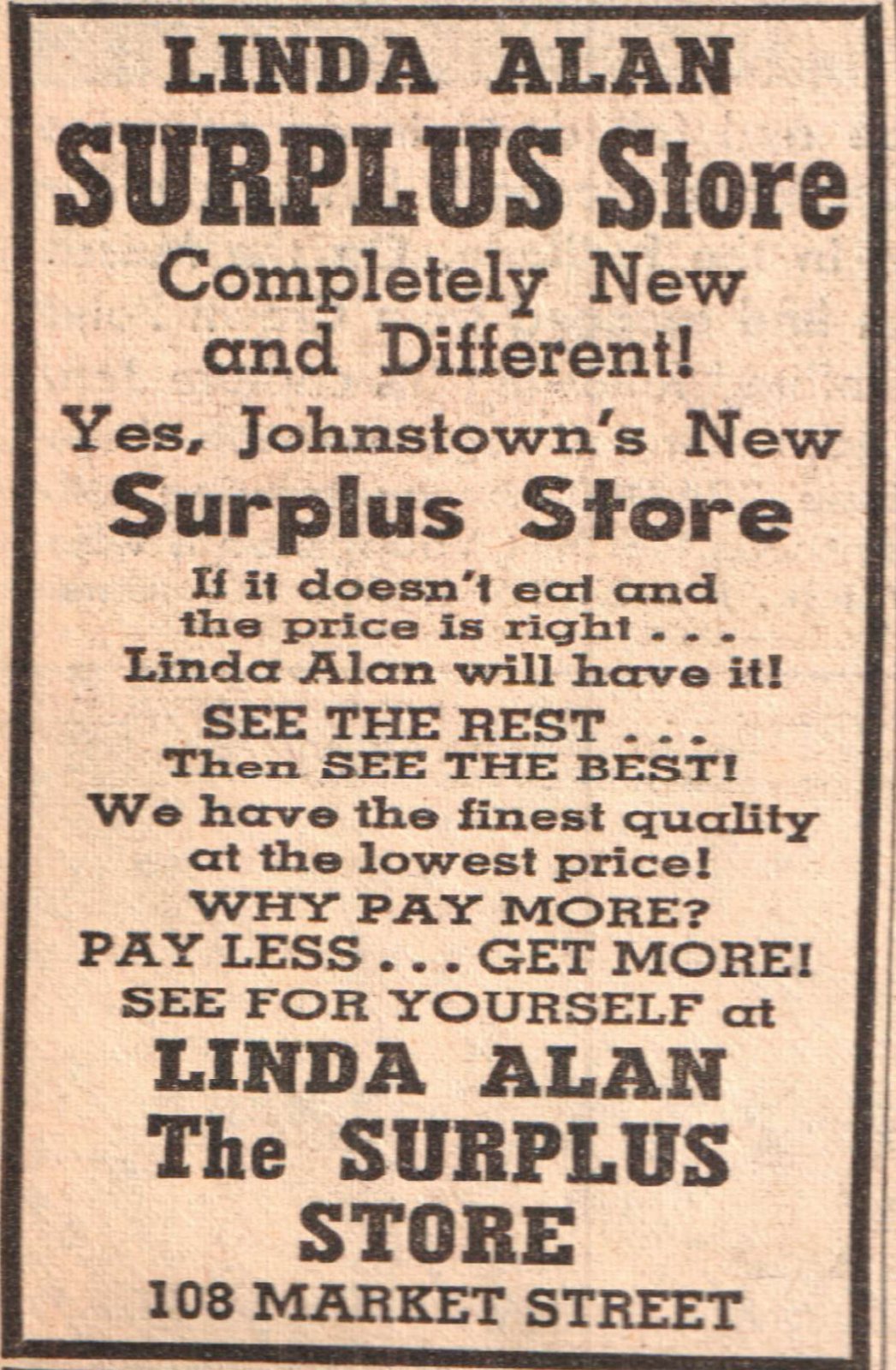 Vintage Johnstown Who Knew...