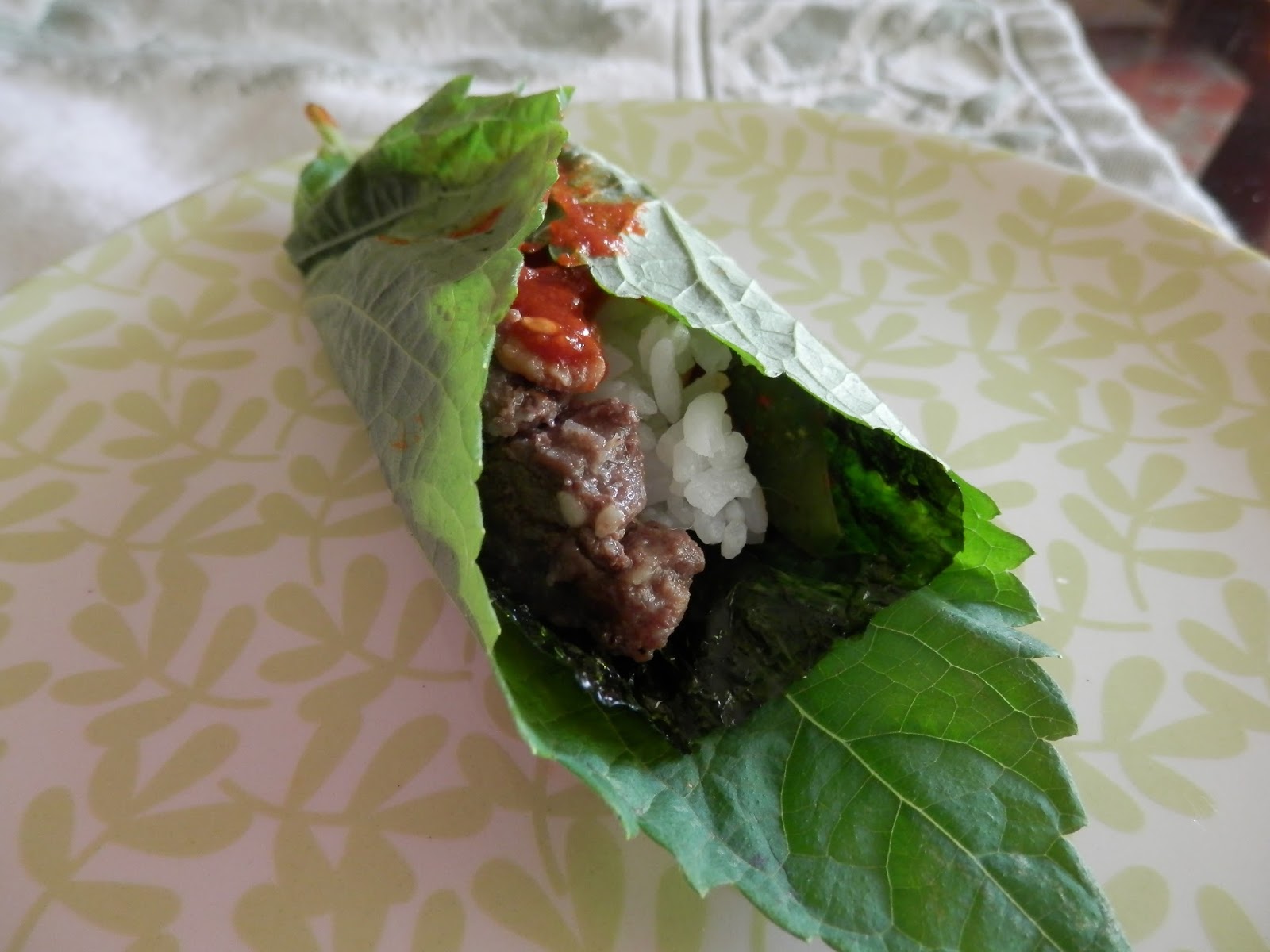 Dosanko in the South Korean BBQ Wrap with Leftovers