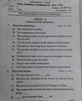 Question Paper Science Class 5 ICSE