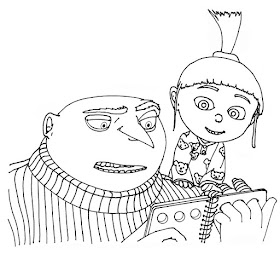 Despicable Me and Minions free printable coloring pages. Gru reading a tale.