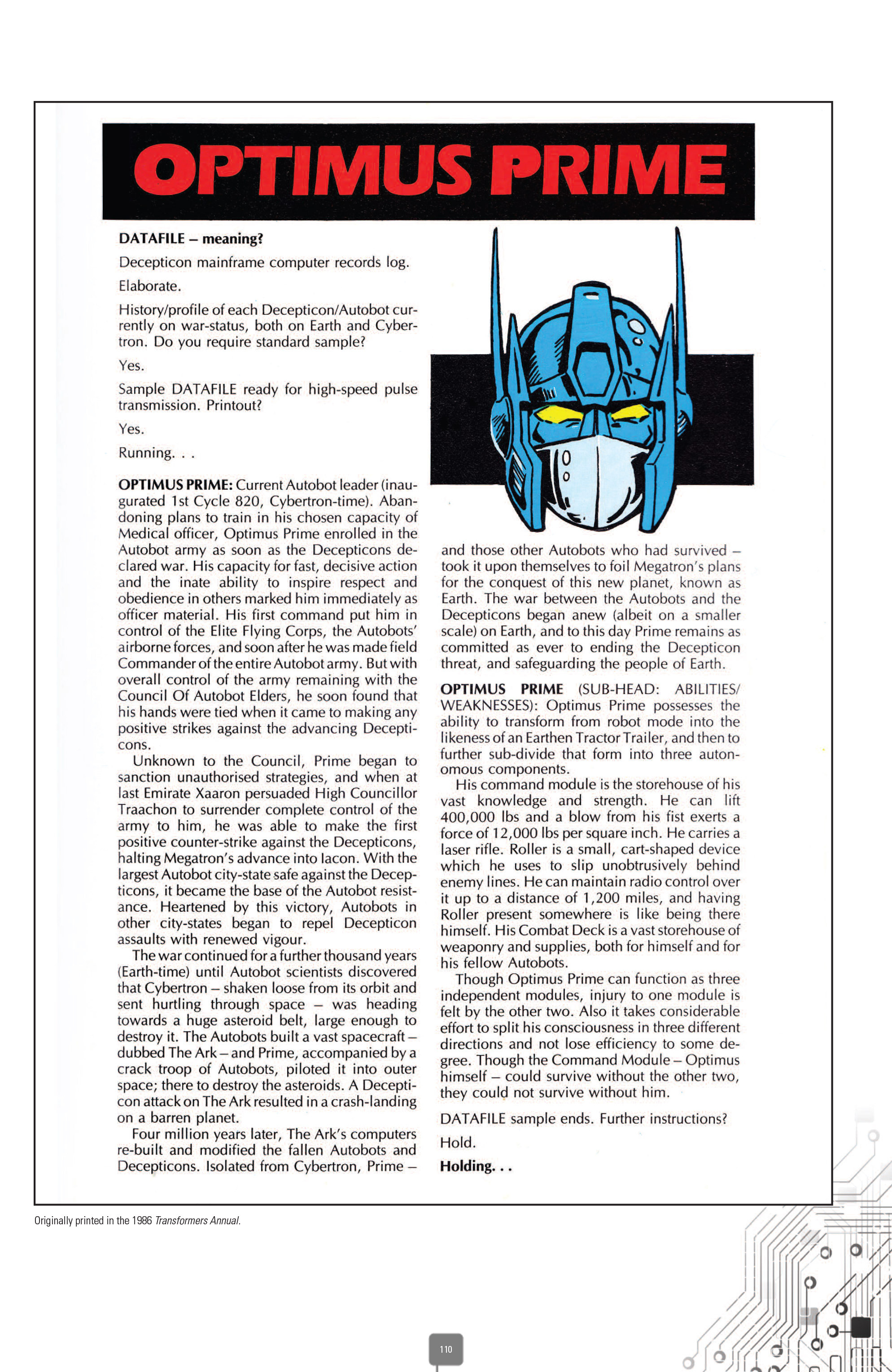 Read online The Transformers Classics UK comic -  Issue # TPB 2 - 111