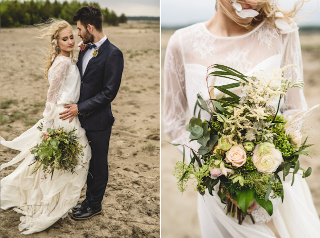 Romantyczny bukiet ślubny boho Romantyczny bukiet ślubny boho