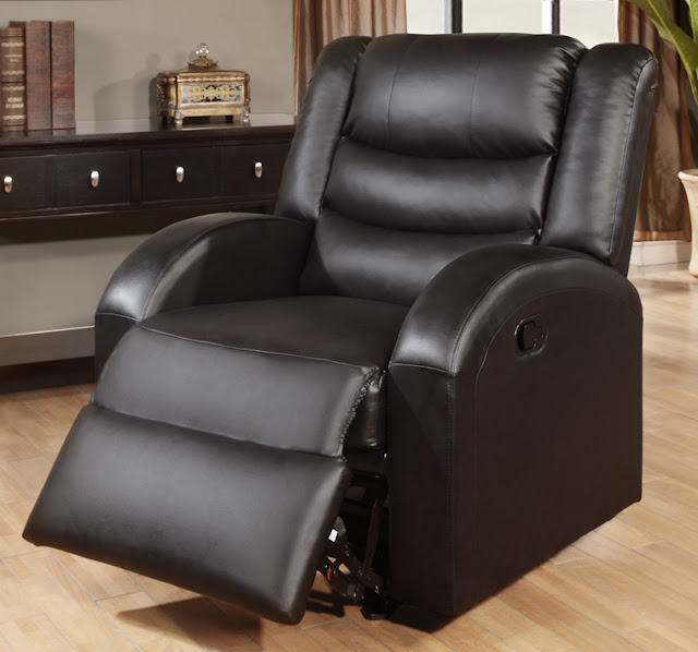 black leather recliner chair
