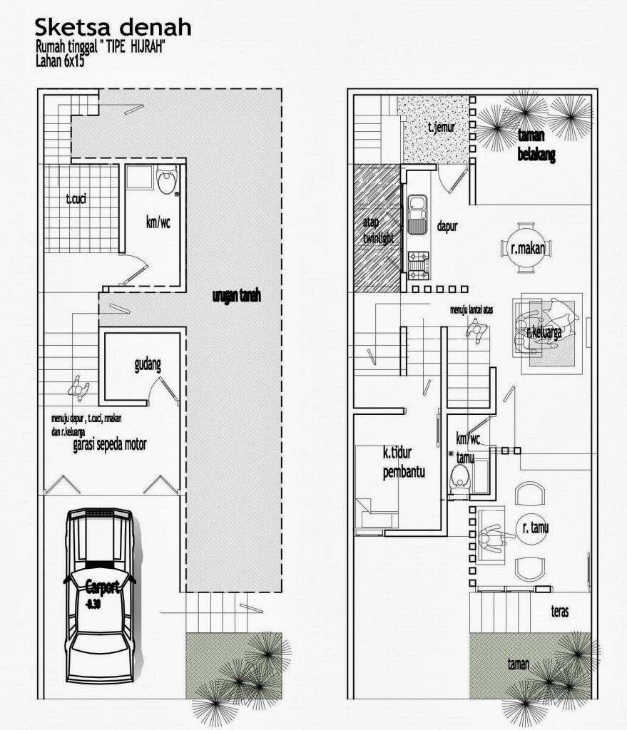 Denah Rumah Minimalis Dua Lantai | My Desain Rumah
