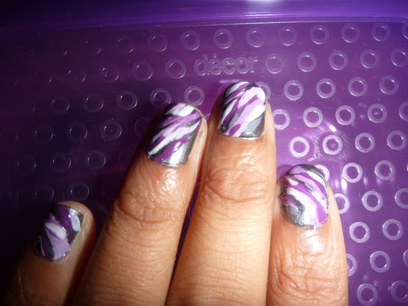 7. Purple and Blue Zebra Print Nails - wide 1