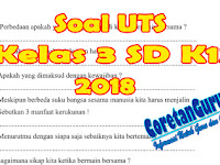 Soal UTS Kelas 3 SD Semester 2 2018  Kurikulum 2013 Terbaru