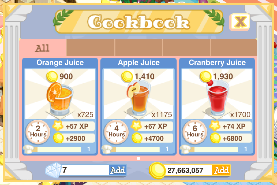 Supreme Dynasty Fruit Juicer Recipes for Bakery Story Aug 30
