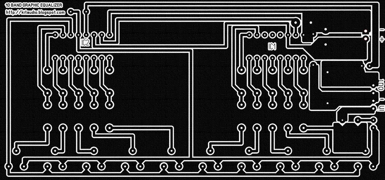 Audio kit 10 Band Graphic Equalizer circuit with KA2223 and PCB