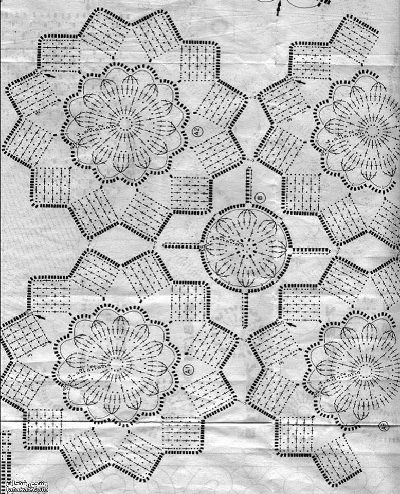 ergahandmade Crochet Tablecloth + Diagram