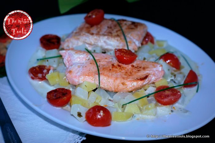 The Miss Tools: Filetti di salmone su kohlrabi e patate con salsa ...
