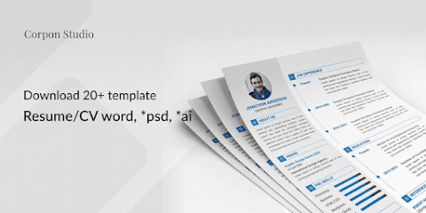Kumpulan 20+ Template Resume / CV Dalam Format Word, PSD, Ai & INDD