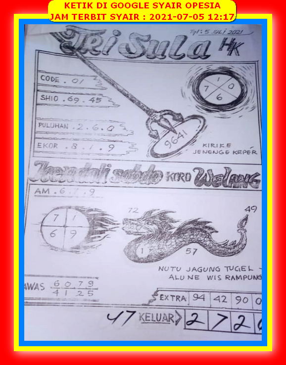 Syair Hk Aladin 5 Juli 2021 Syair Jitu 3