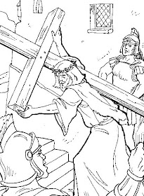 Jesús camino al Calvario colorear