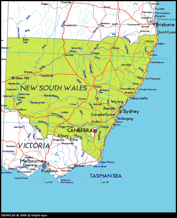 New South Wales Pictures Map | Map of Australia Region Political
