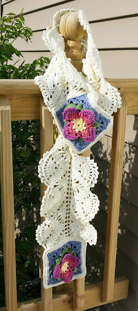 Lacey Rock Cress Scarf Crochet Pattern by Susan Carlson of Felted Button