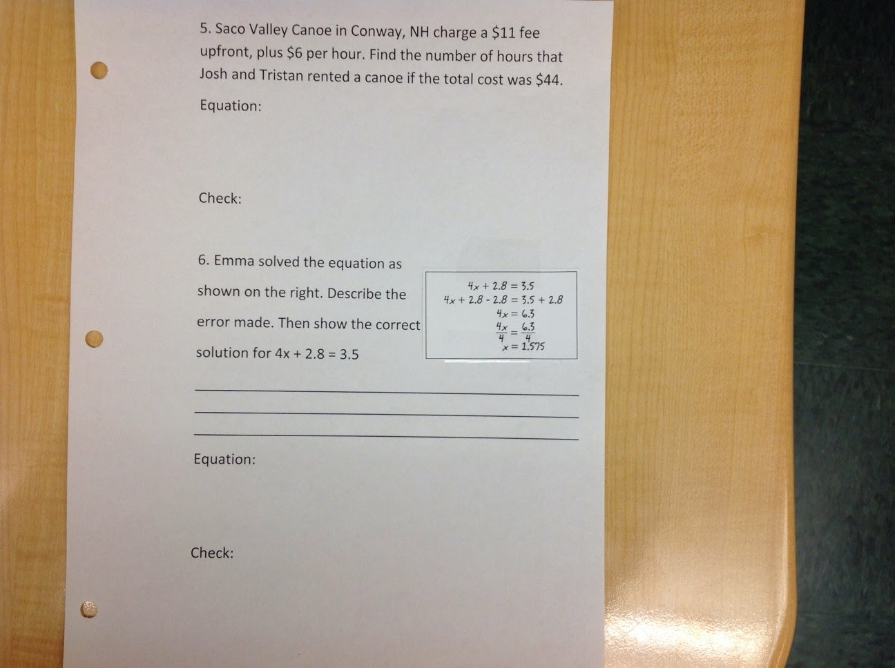 Mrs Warren Math On Team Vista 2 Step Equation HW Answers And Solving 