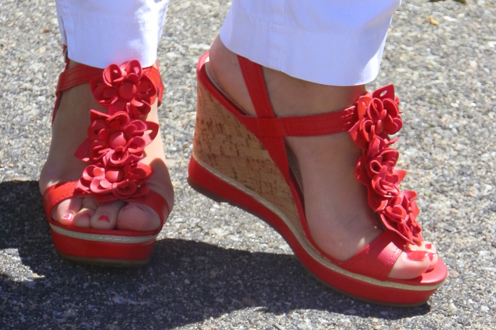 Sandalias Mujer Rojas Sandalias Planas ZARA Flower Rojas, Con