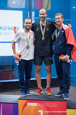 Podio del squash en Juegos Mundiales 2017 Alemania y Francia se llevaron las medallas del squash masculino en la jornada 8 de los Juegos Mundiales 2017