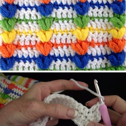 Rainbow Puff Crochet Stitch Pattern