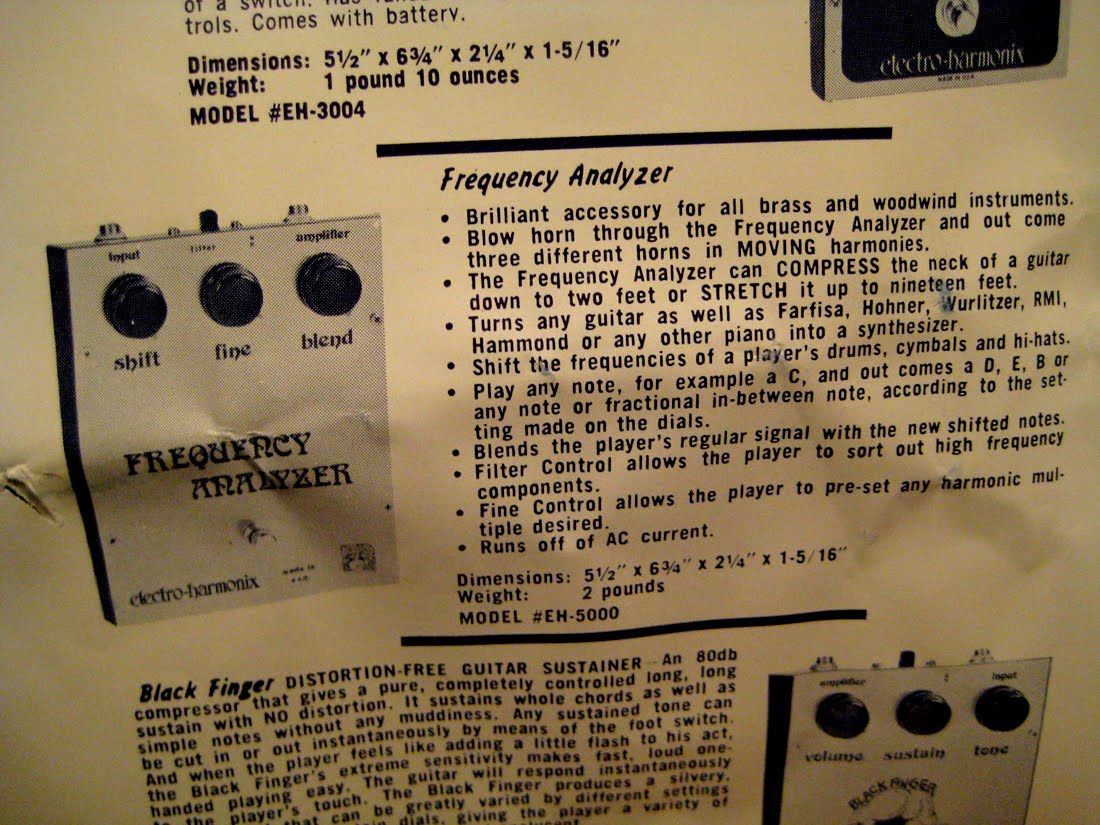 Tone Machines Blog: Electro Harmonix Frequency Analyzer (1973)