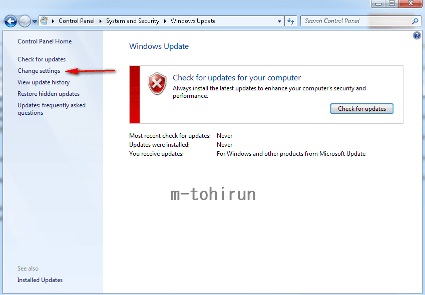 Cara Mematikan Update Windows 7