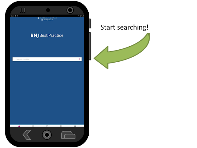 Search page for the BMJ Best Practice app