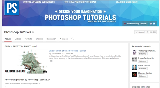 أفضل قنوات اليوتيوب التعليمية لاحتراف الـ Photoshop - Learning 