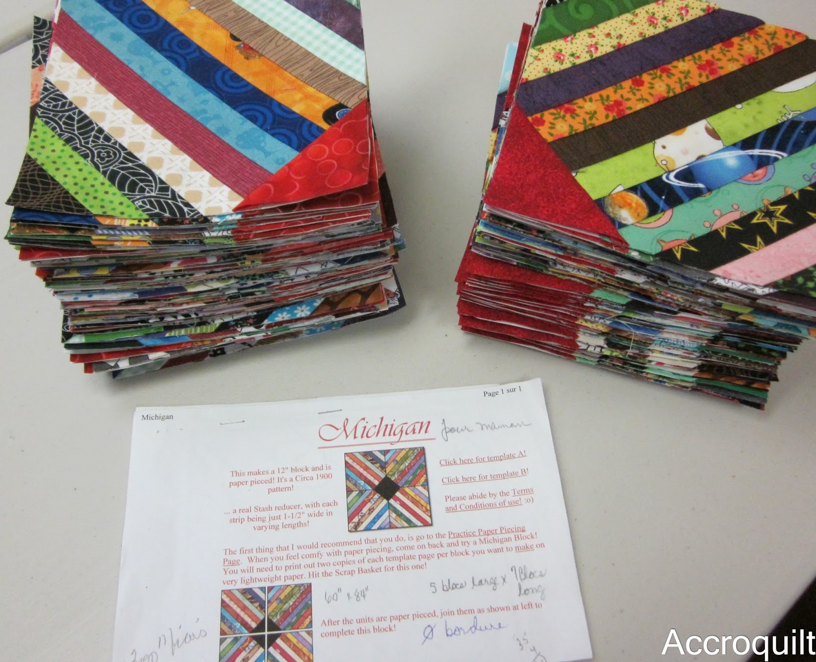 Accroquilt Michigan et cie... Michigan blocks and others...