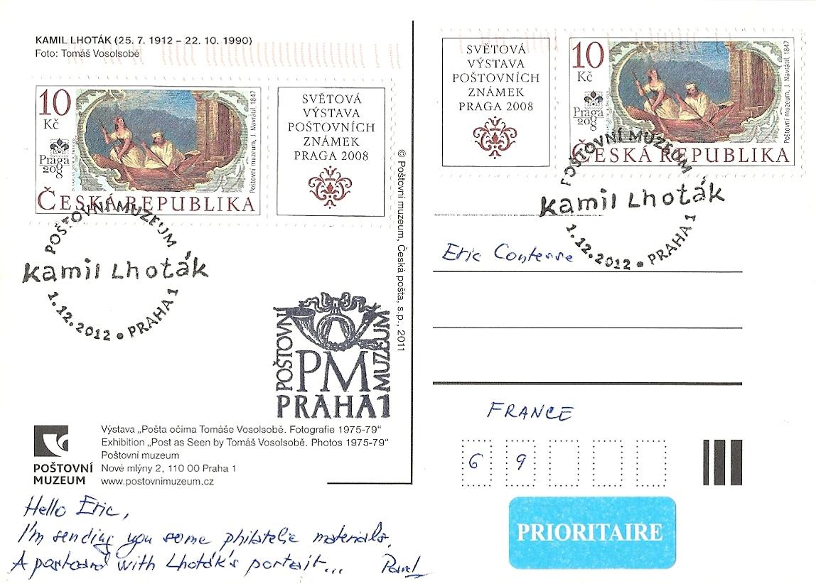 Mon Blog Timbré Exposition "Kamil Lhoták" au musée postal de Prague