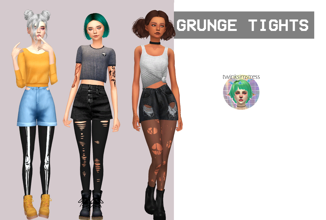 My Sims 4 Blog: Grunge Tights by TwinkSimstress